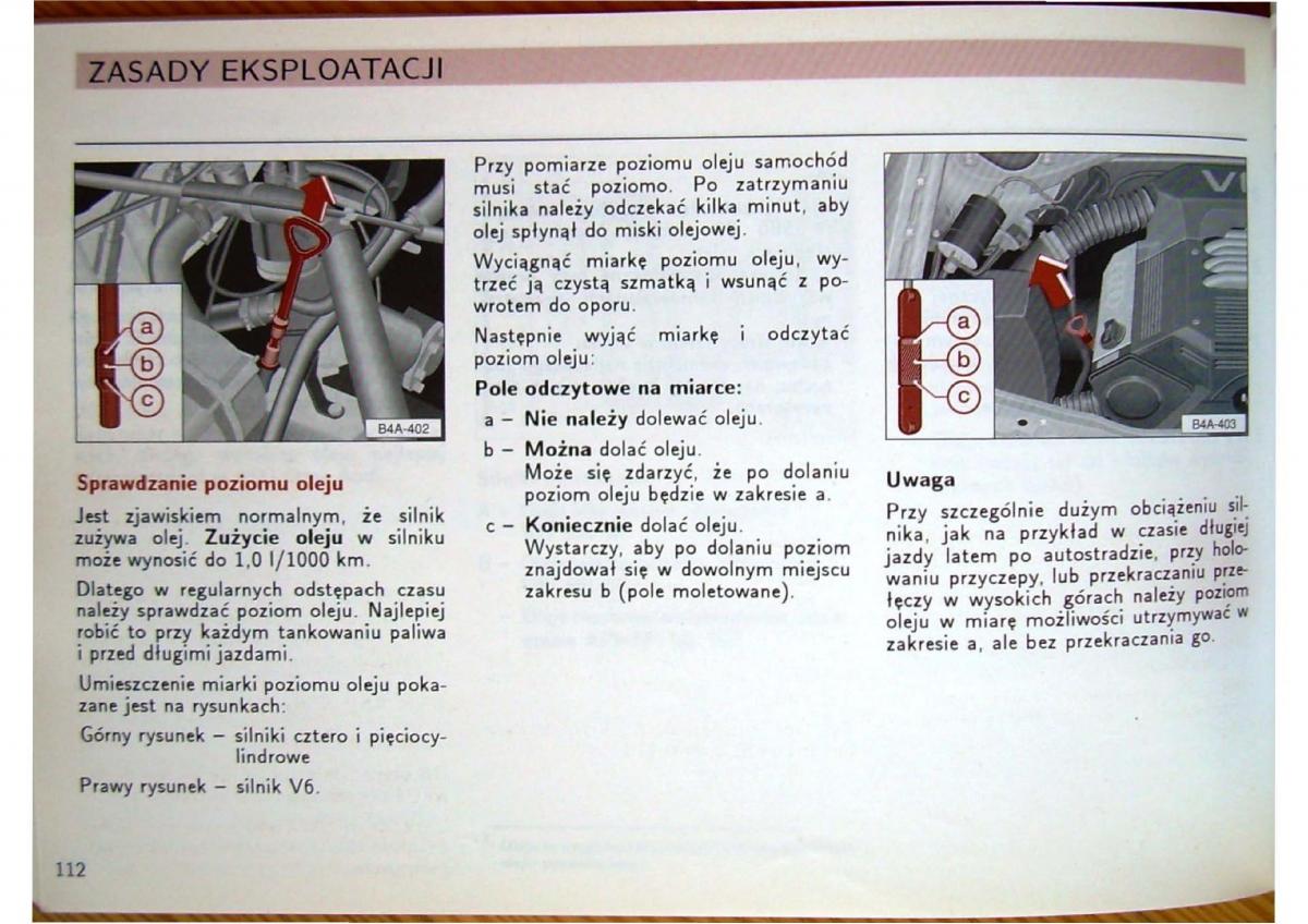 Audi 80 B4 instrukcja obslugi / page 114