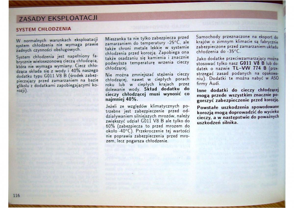 Audi 80 B4 instrukcja obslugi / page 118