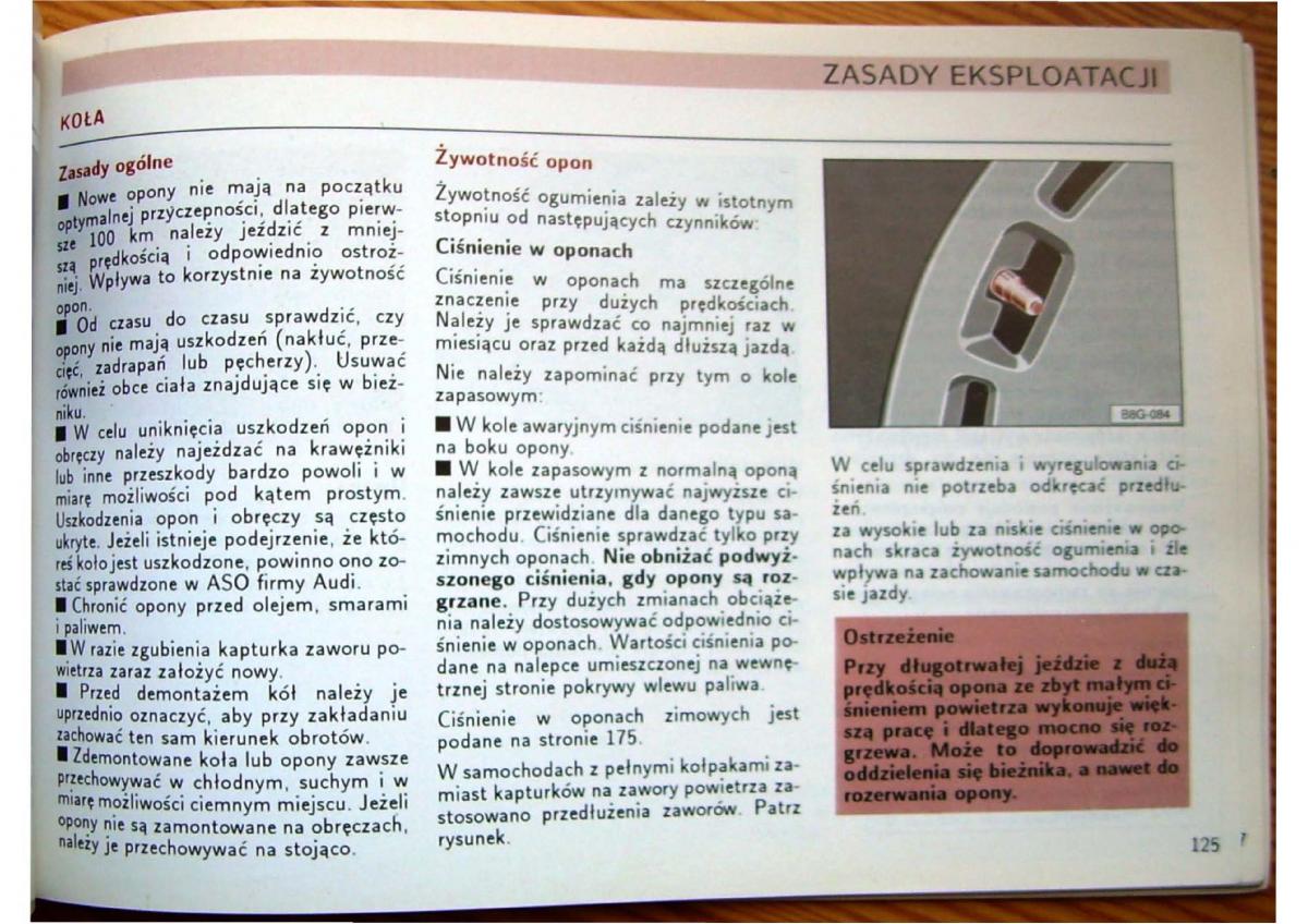 Audi 80 B4 instrukcja obslugi / page 127