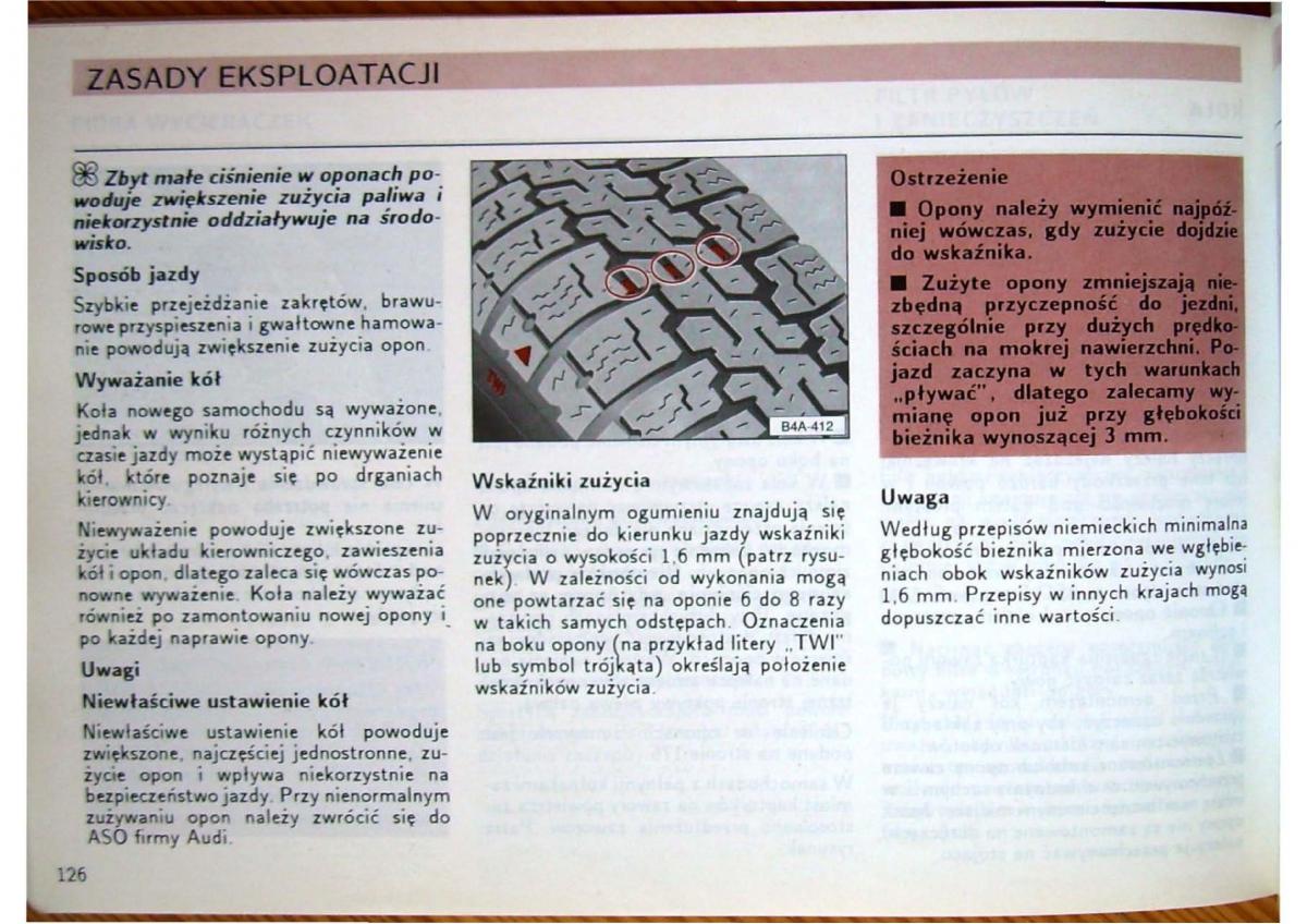 Audi 80 B4 instrukcja obslugi / page 128