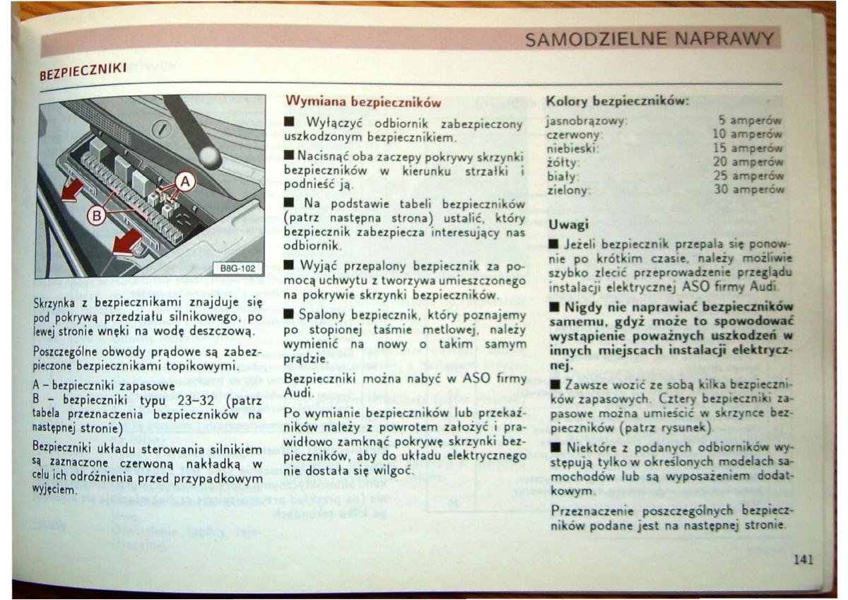 Audi 80 B4 instrukcja obslugi / page 143