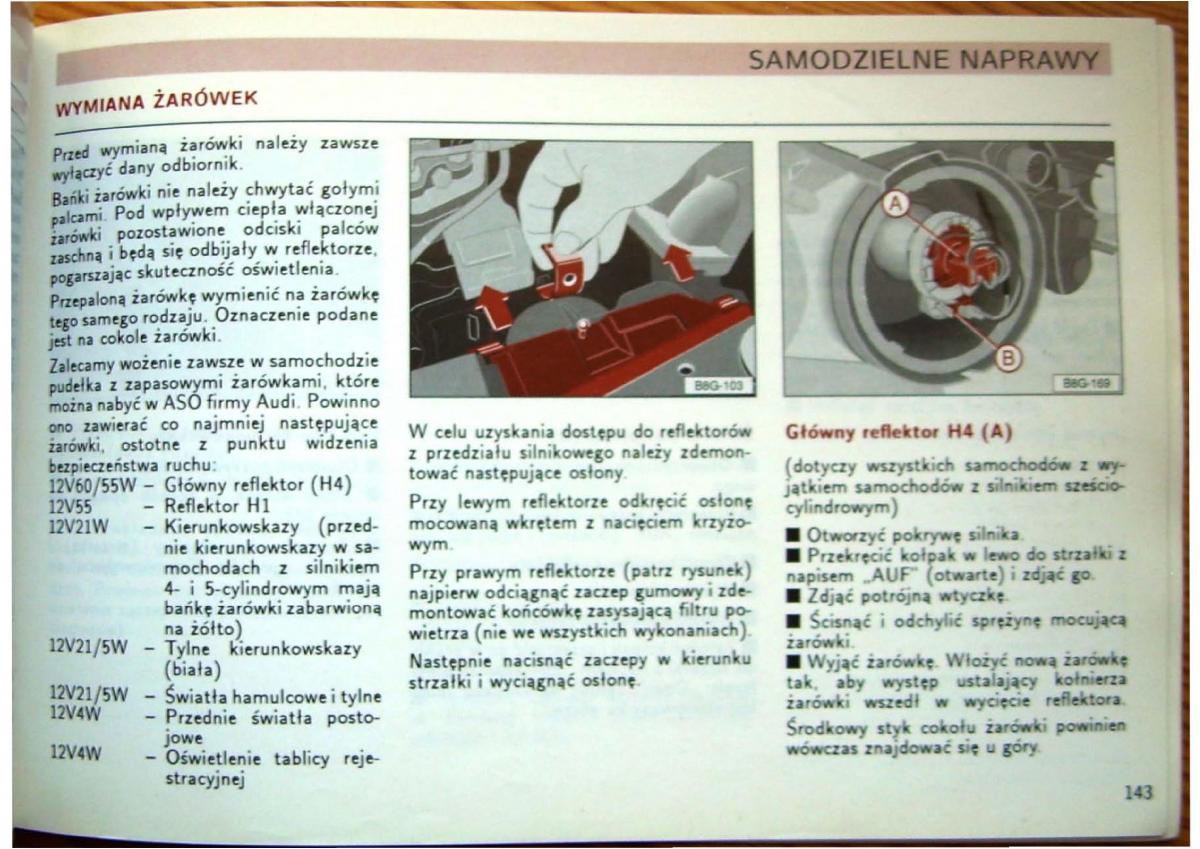 Audi 80 B4 instrukcja obslugi / page 145