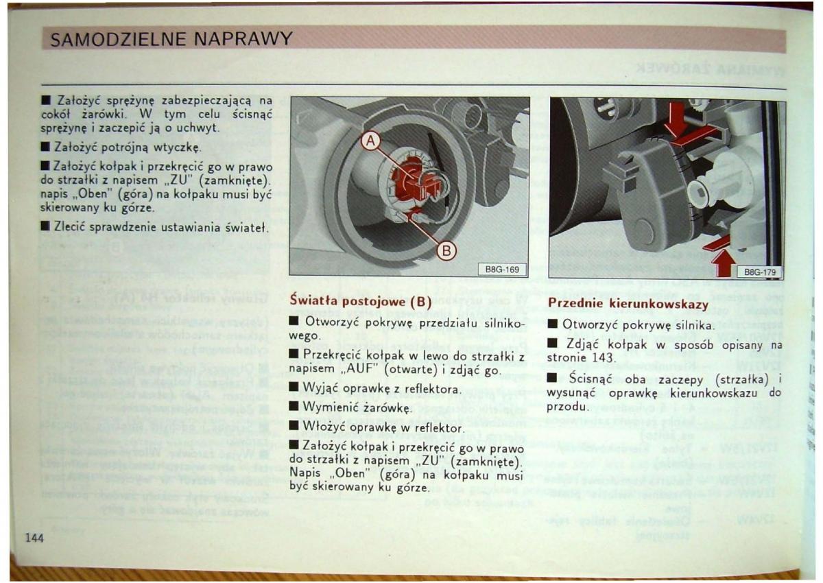 Audi 80 B4 instrukcja obslugi / page 146