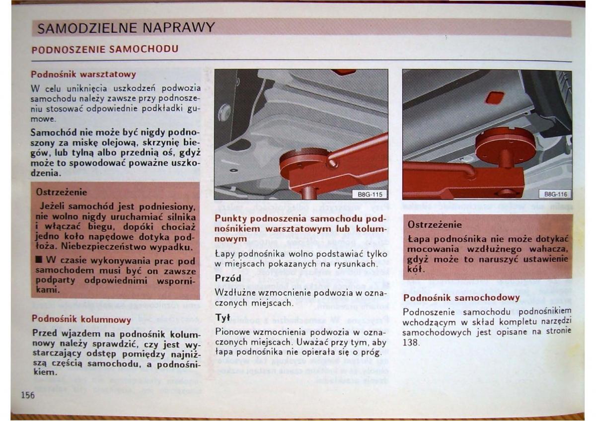 Audi 80 B4 instrukcja obslugi / page 158