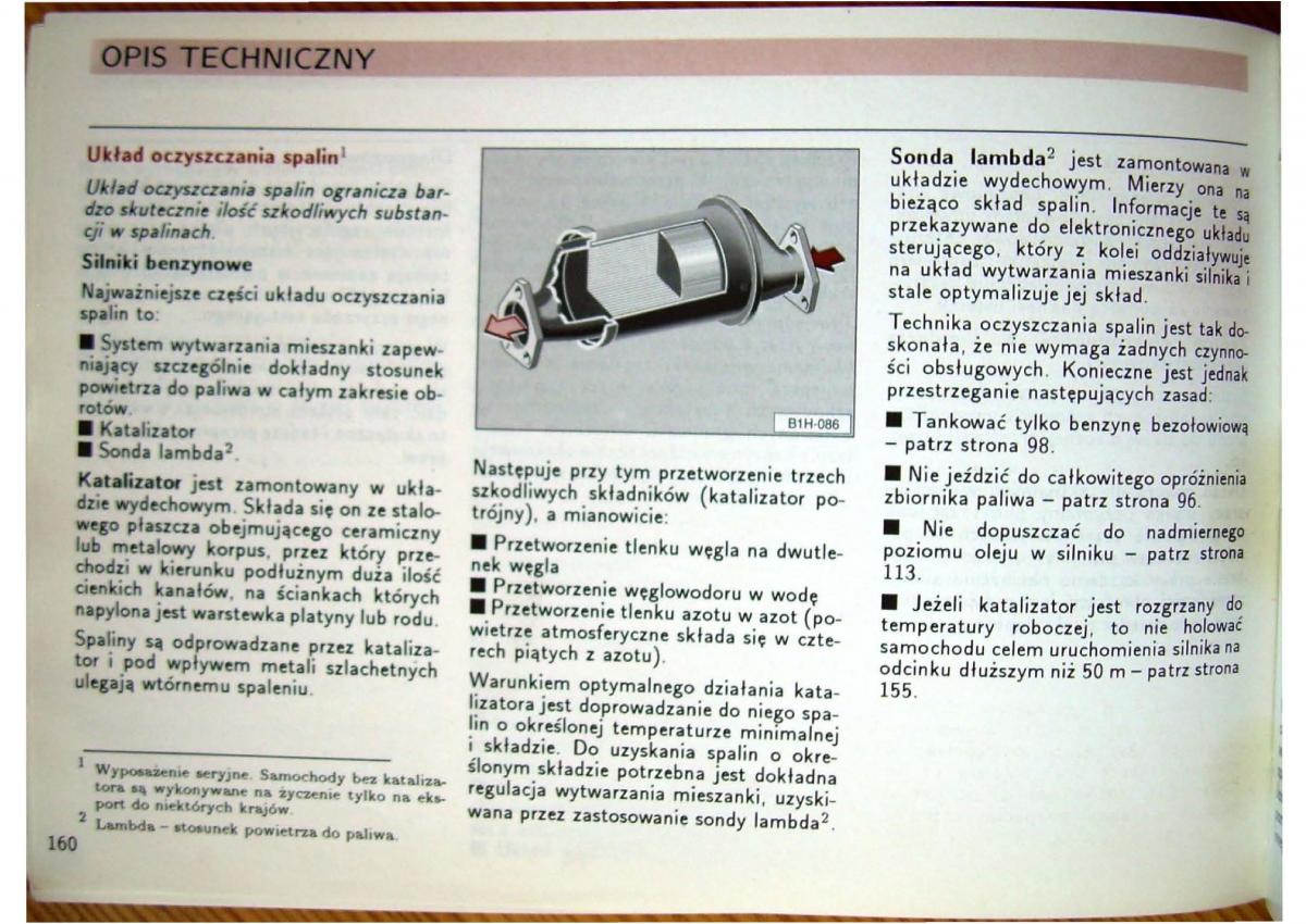 Audi 80 B4 instrukcja obslugi / page 162