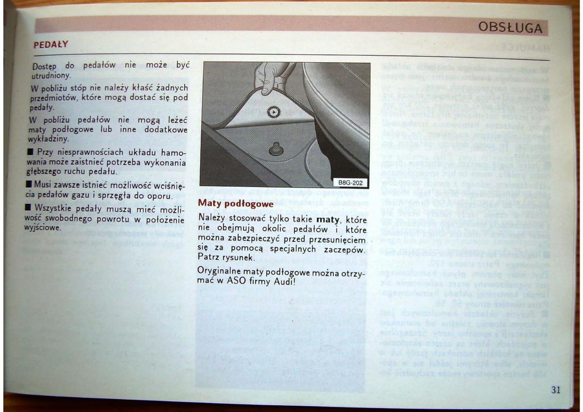 Audi 80 B4 instrukcja obslugi / page 33