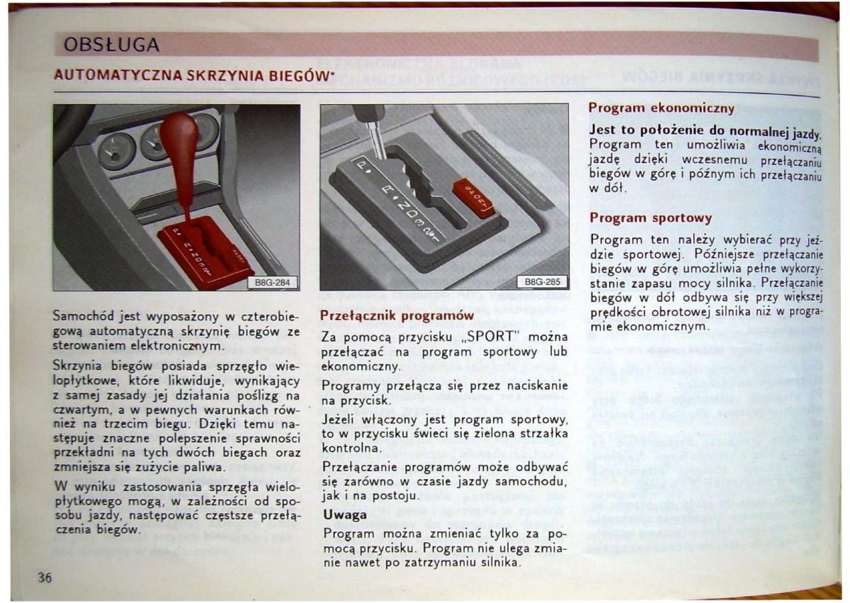 Audi 80 B4 instrukcja obslugi / page 38