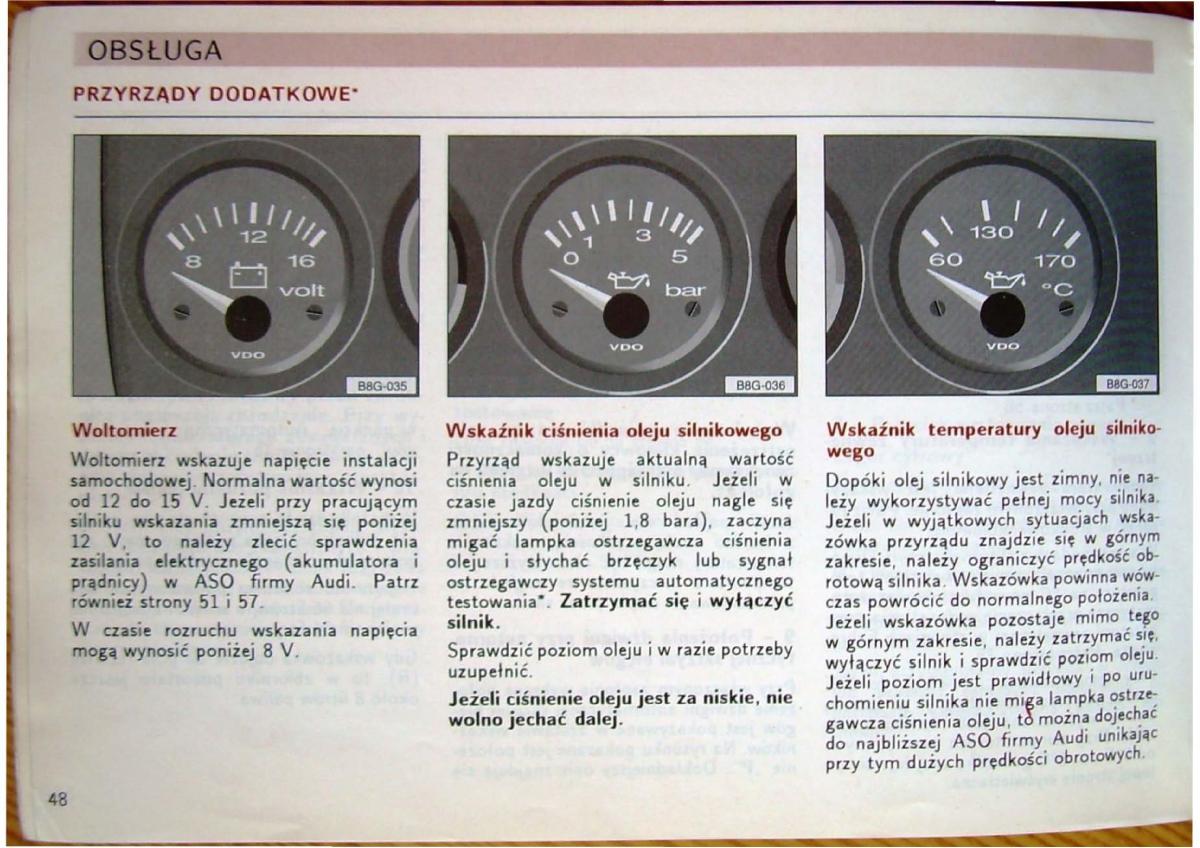 Audi 80 B4 instrukcja obslugi / page 50