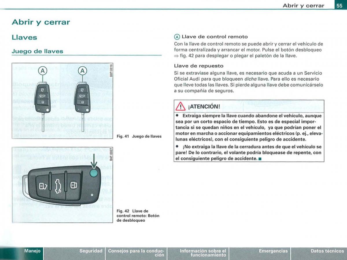 Audi A3 II 2 8P owners manual manual del propietario / page 57