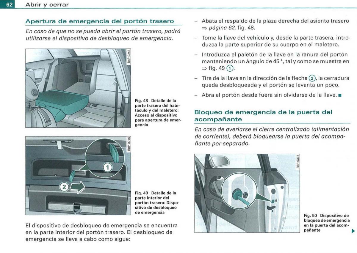 Audi A3 II 2 8P owners manual manual del propietario / page 64