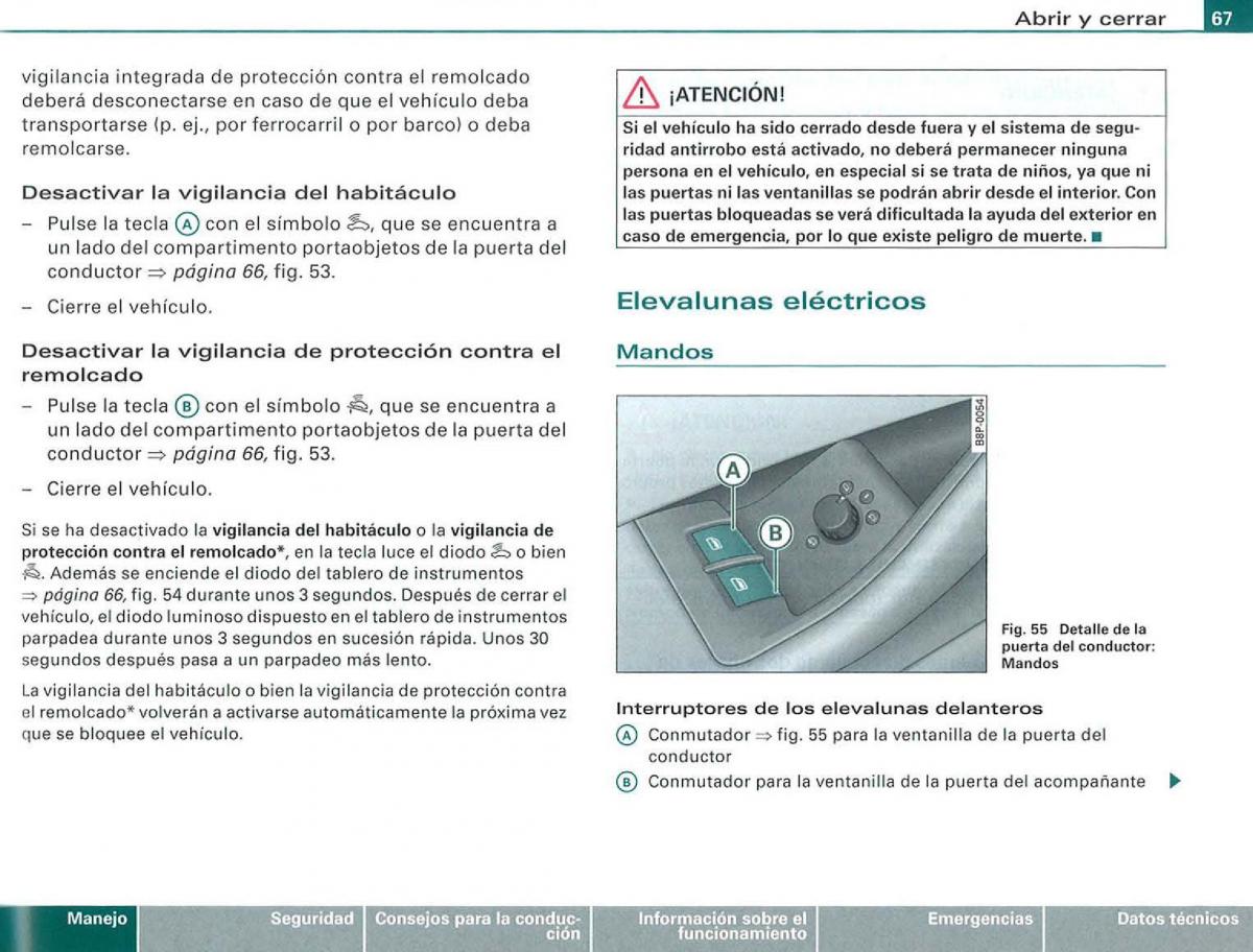 Audi A3 II 2 8P owners manual manual del propietario / page 69