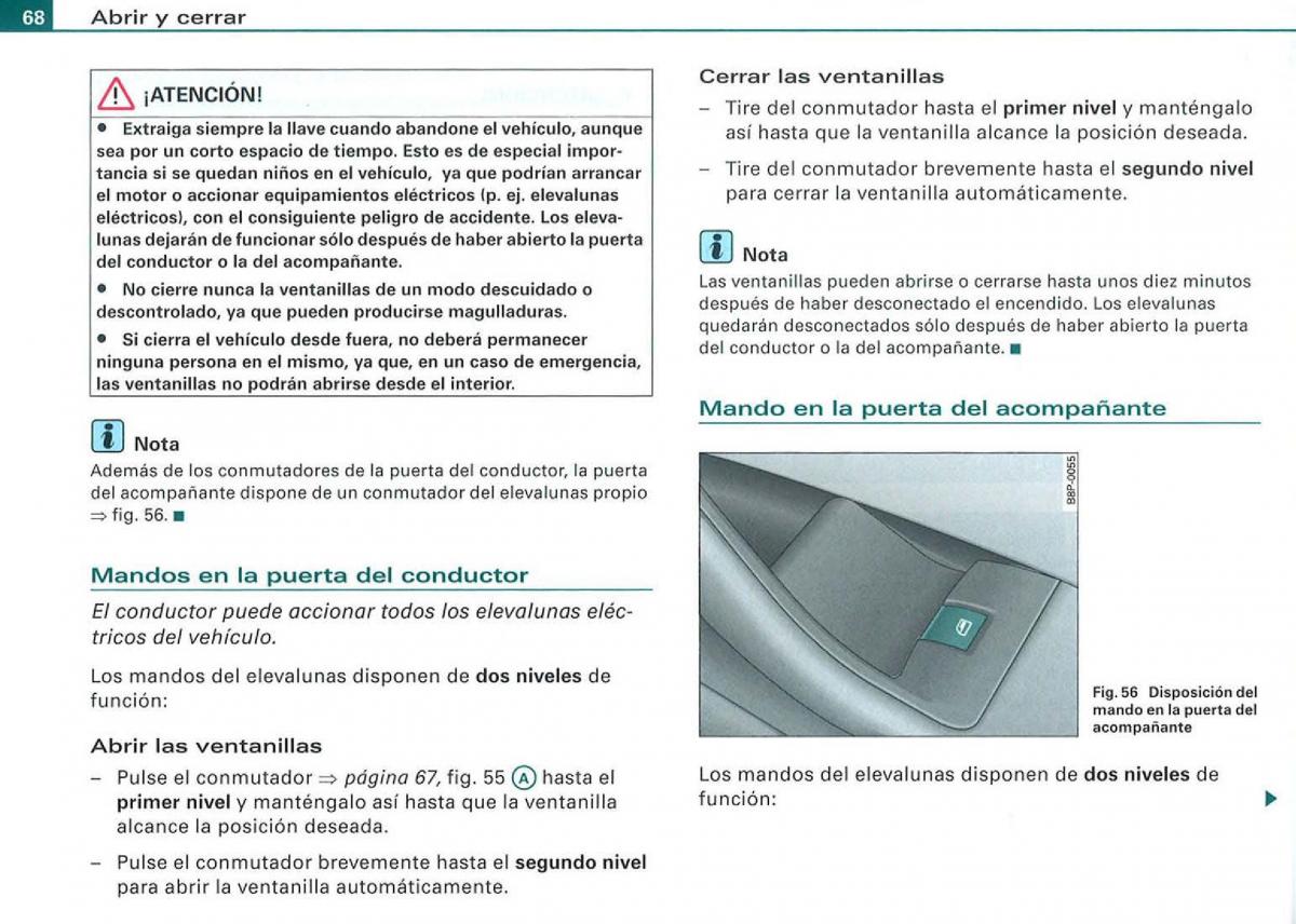 Audi A3 II 2 8P owners manual manual del propietario / page 70