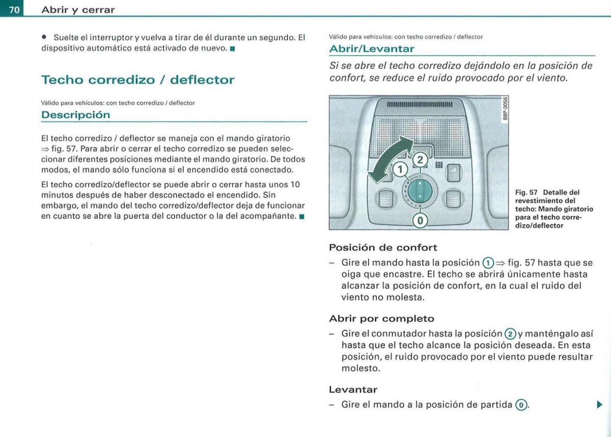 Audi A3 II 2 8P owners manual manual del propietario / page 72