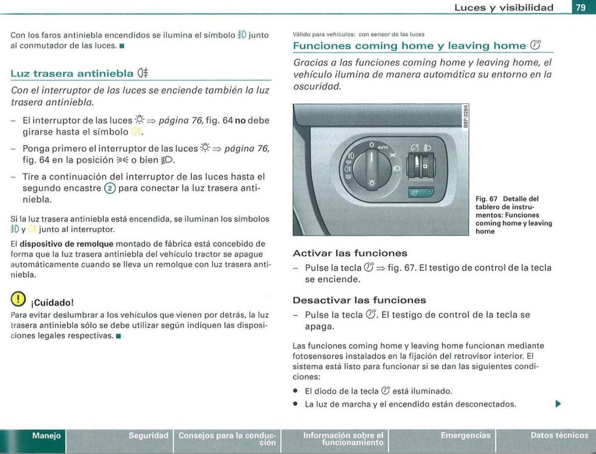 Audi A3 II 2 8P owners manual manual del propietario / page 81