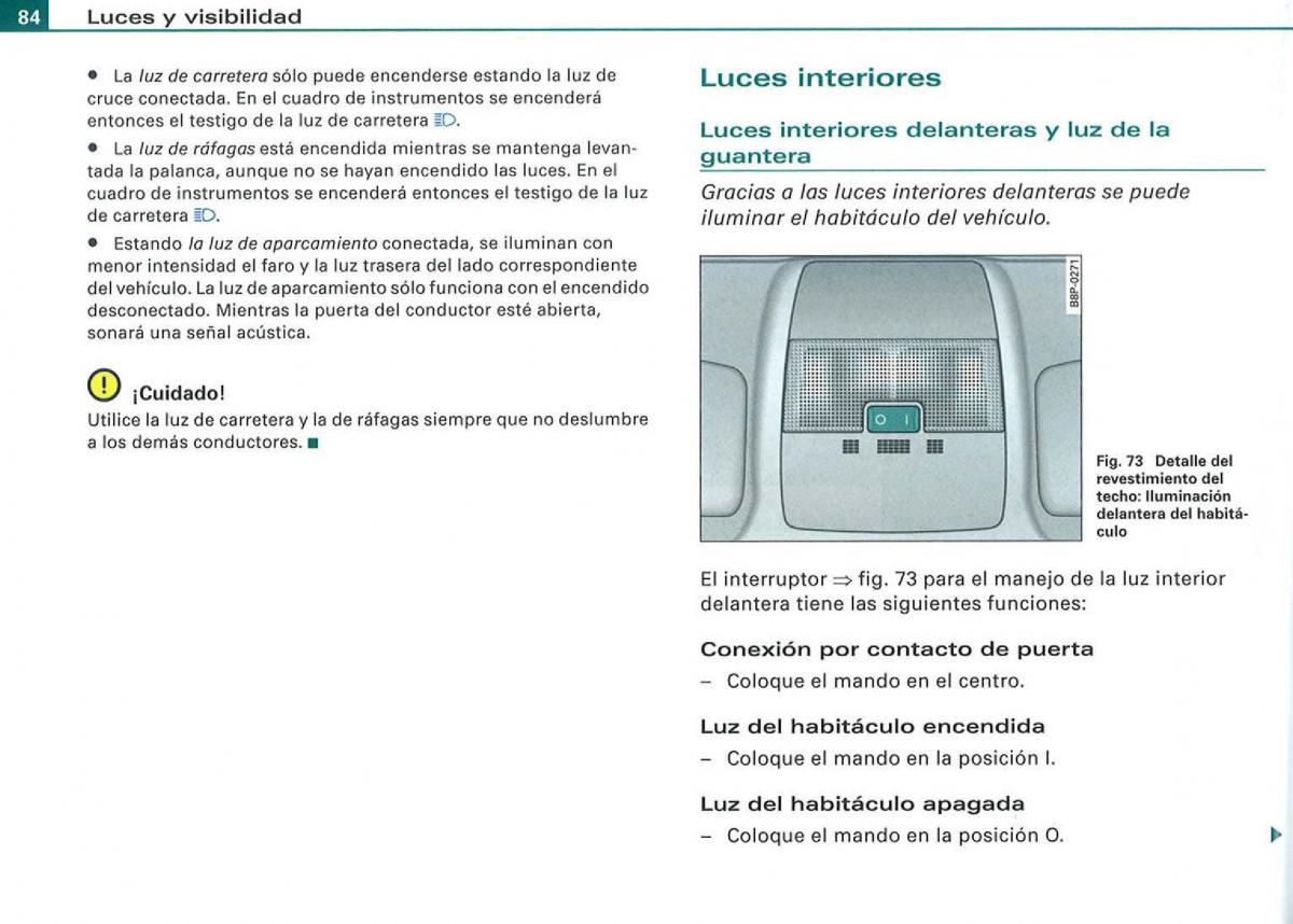 Audi A3 II 2 8P owners manual manual del propietario / page 86