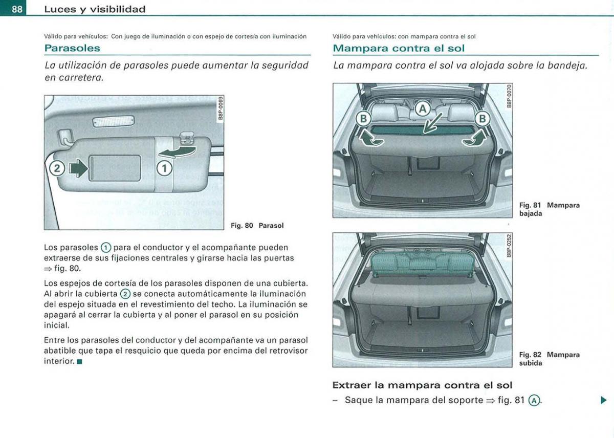 manual  Audi A3 II 2 8P owners manual manual del propietario / page 90