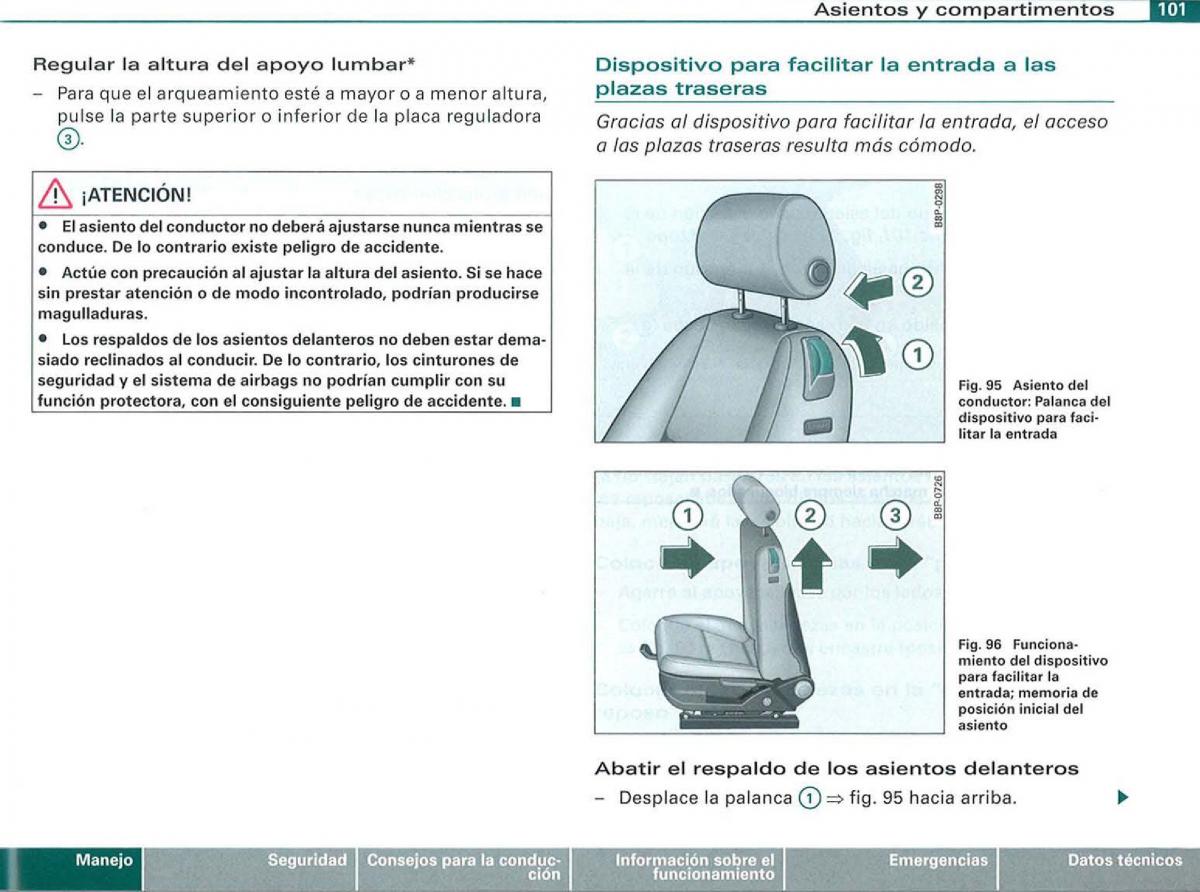 Audi A3 II 2 8P owners manual manual del propietario / page 103