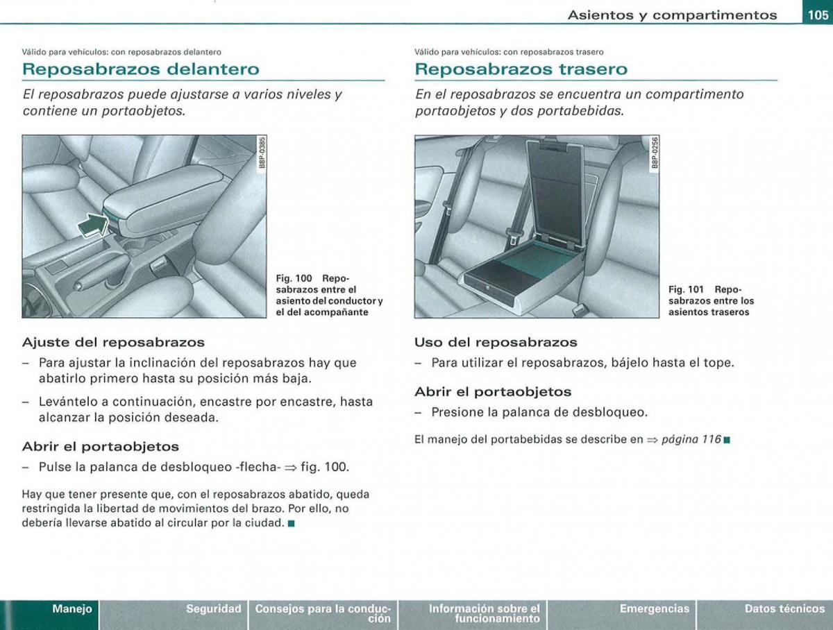 Audi A3 II 2 8P owners manual manual del propietario / page 107