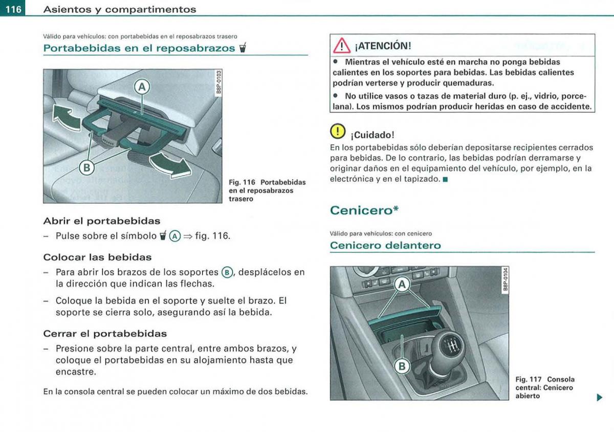 Audi A3 II 2 8P owners manual manual del propietario / page 118