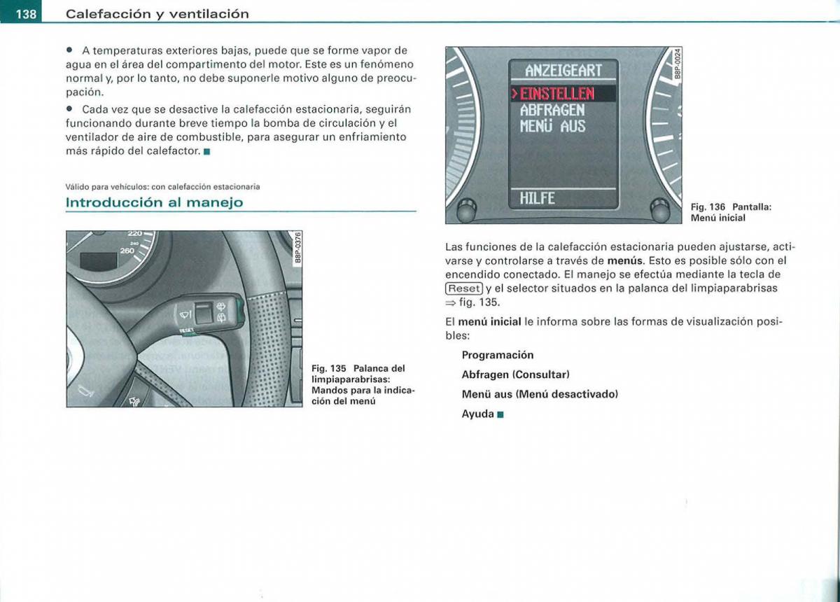 Audi A3 II 2 8P owners manual manual del propietario / page 140