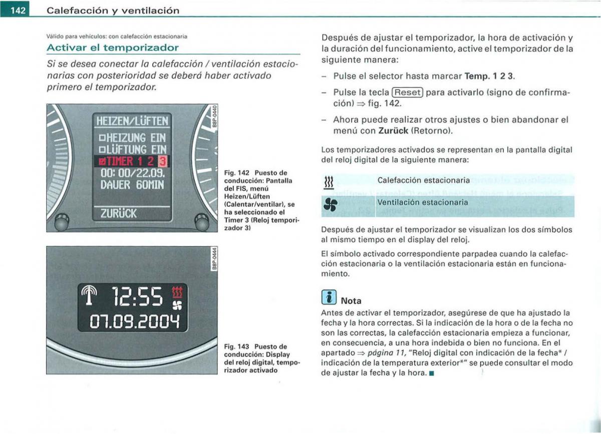 Audi A3 II 2 8P owners manual manual del propietario / page 144