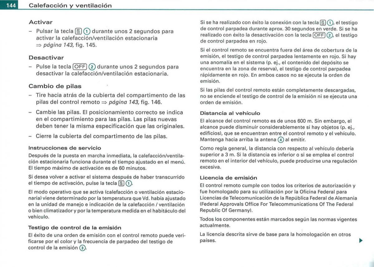 Audi A3 II 2 8P owners manual manual del propietario / page 146