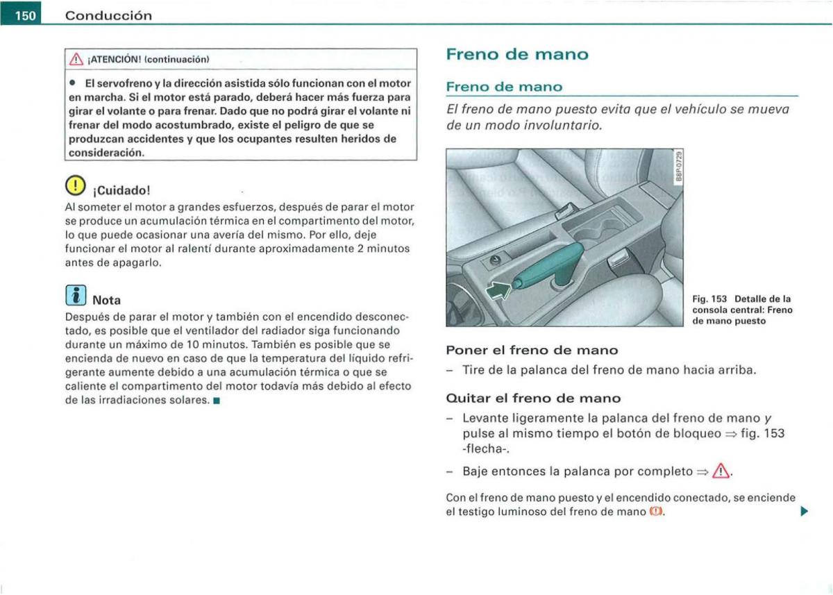 Audi A3 II 2 8P owners manual manual del propietario / page 152