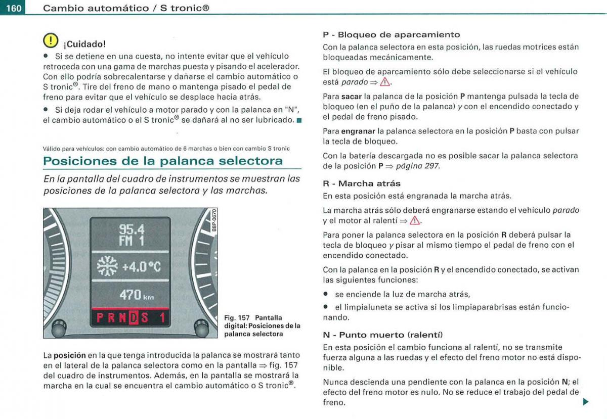 Audi A3 II 2 8P owners manual manual del propietario / page 162