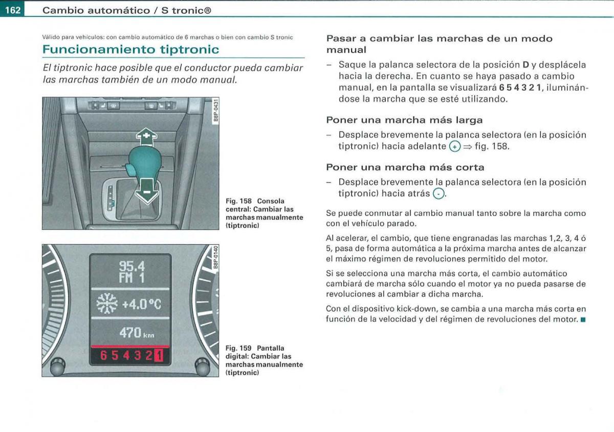 Audi A3 II 2 8P owners manual manual del propietario / page 164