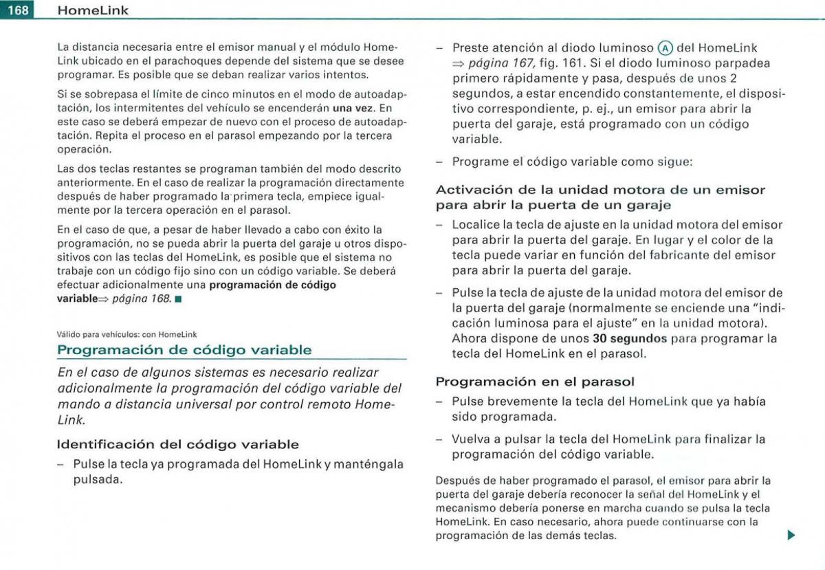 Audi A3 II 2 8P owners manual manual del propietario / page 170