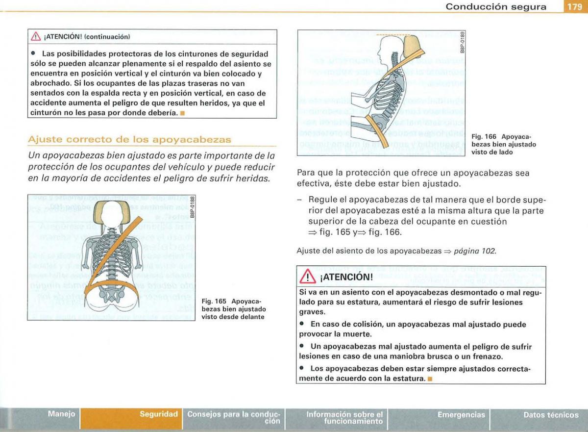 Audi A3 II 2 8P owners manual manual del propietario / page 181