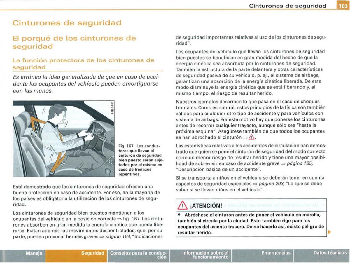 Audi A3 II 2 8P owners manual manual del propietario / page 185