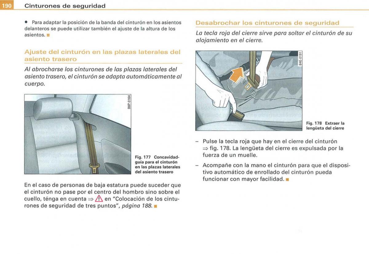 Audi A3 II 2 8P owners manual manual del propietario / page 192