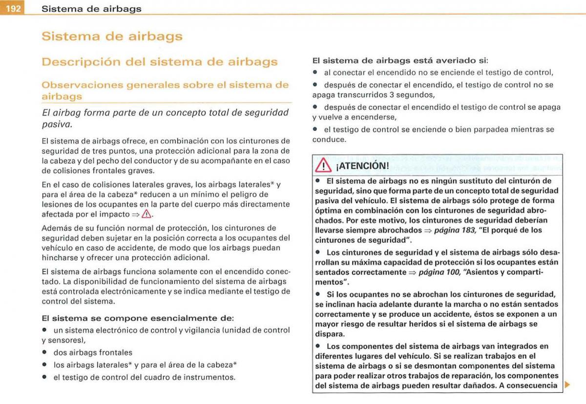 Audi A3 II 2 8P owners manual manual del propietario / page 194