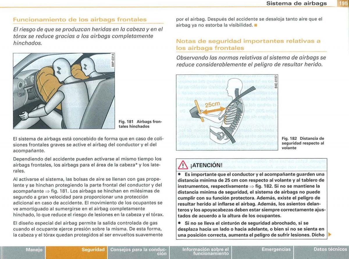 Audi A3 II 2 8P owners manual manual del propietario / page 197