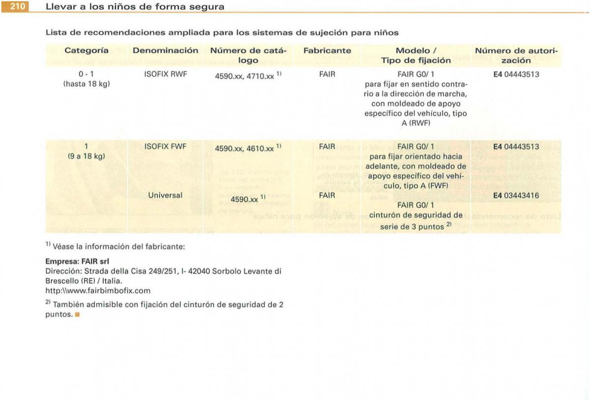 Audi A3 II 2 8P owners manual manual del propietario / page 212