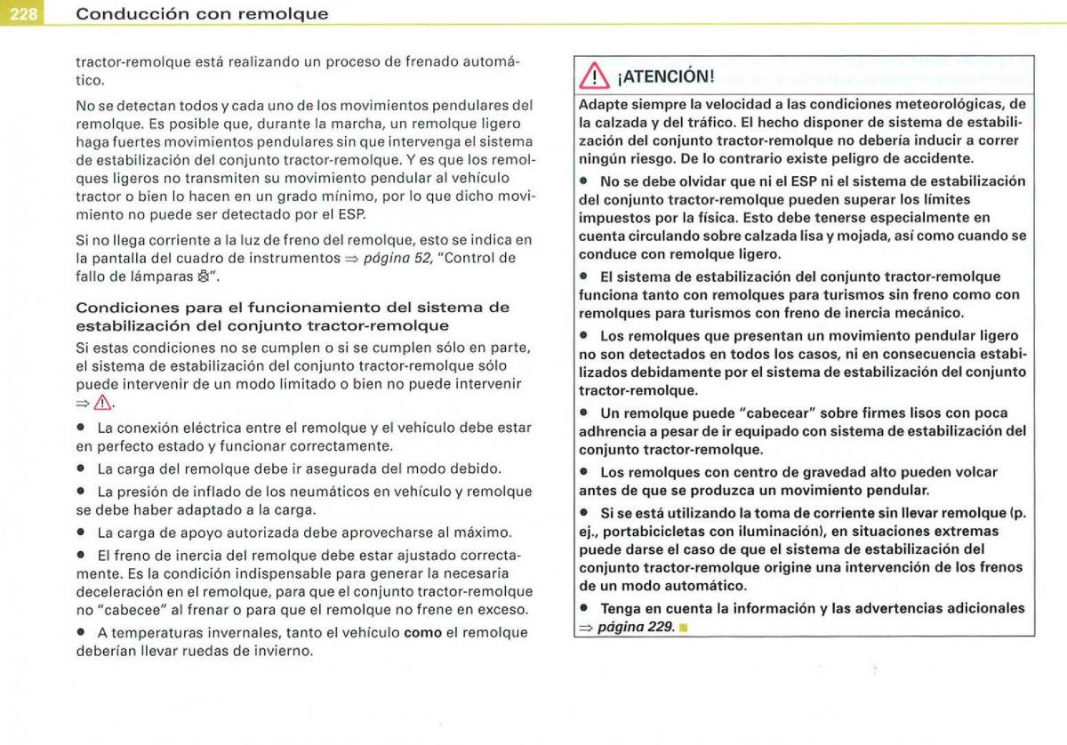 Audi A3 II 2 8P owners manual manual del propietario / page 230