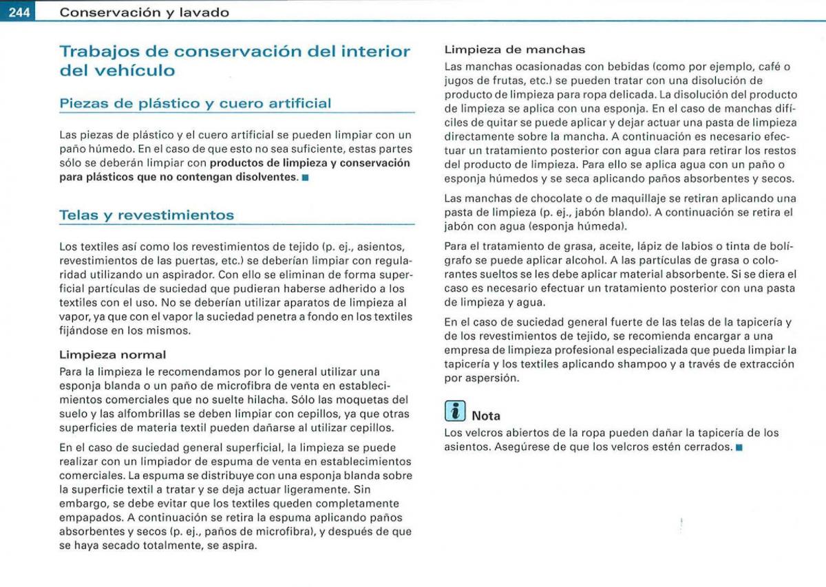 Audi A3 II 2 8P owners manual manual del propietario / page 246