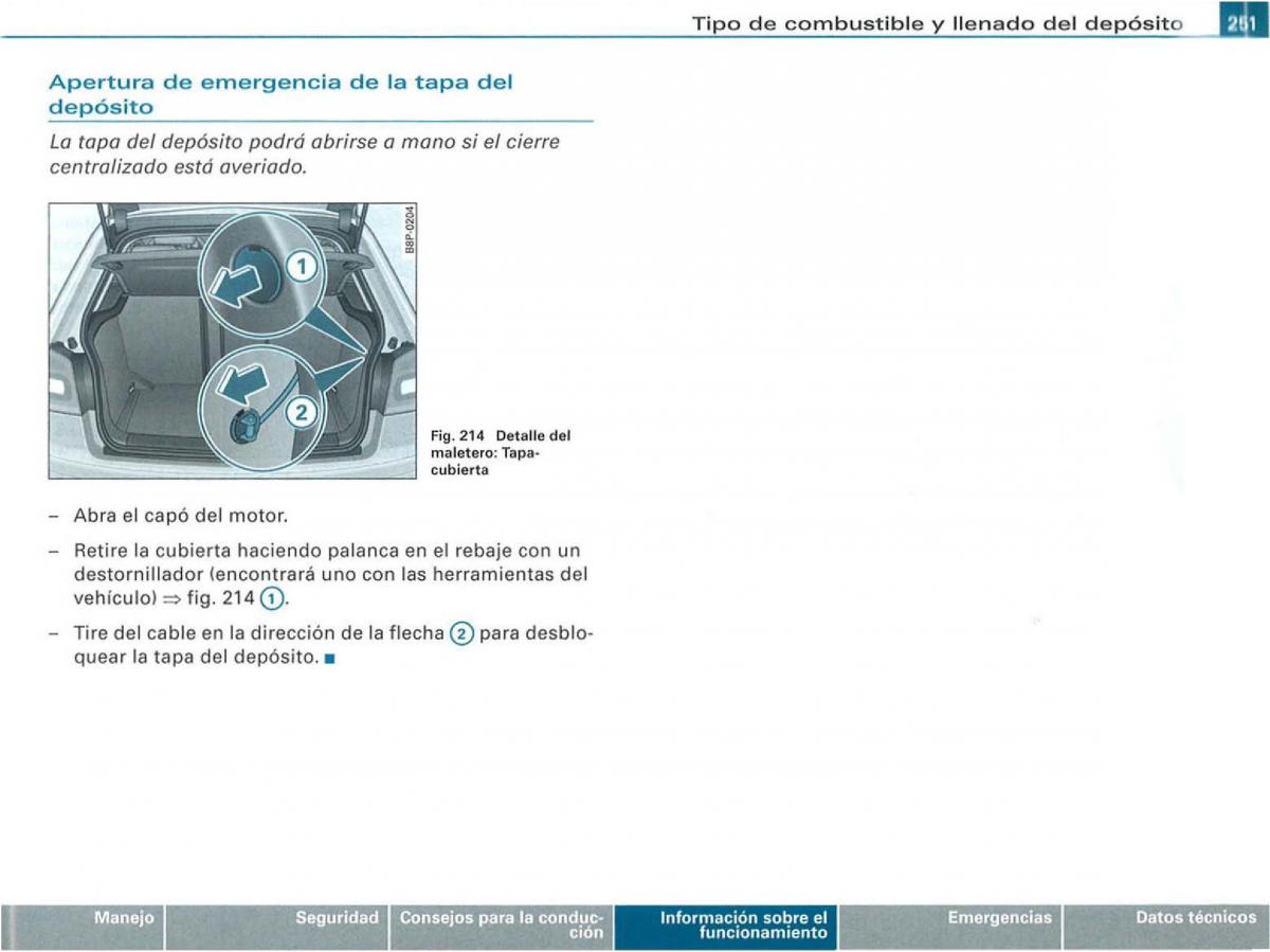 Audi A3 II 2 8P owners manual manual del propietario / page 253