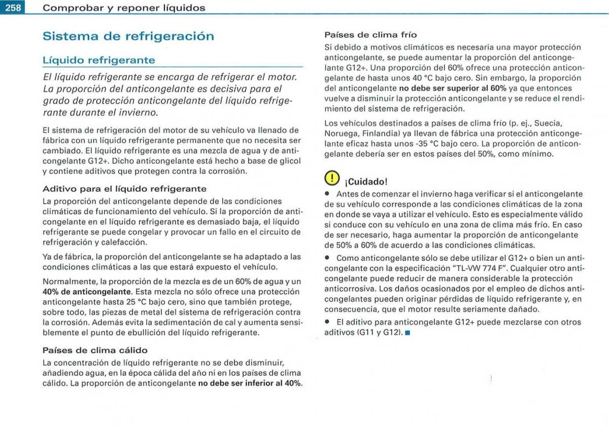 Audi A3 II 2 8P owners manual manual del propietario / page 260