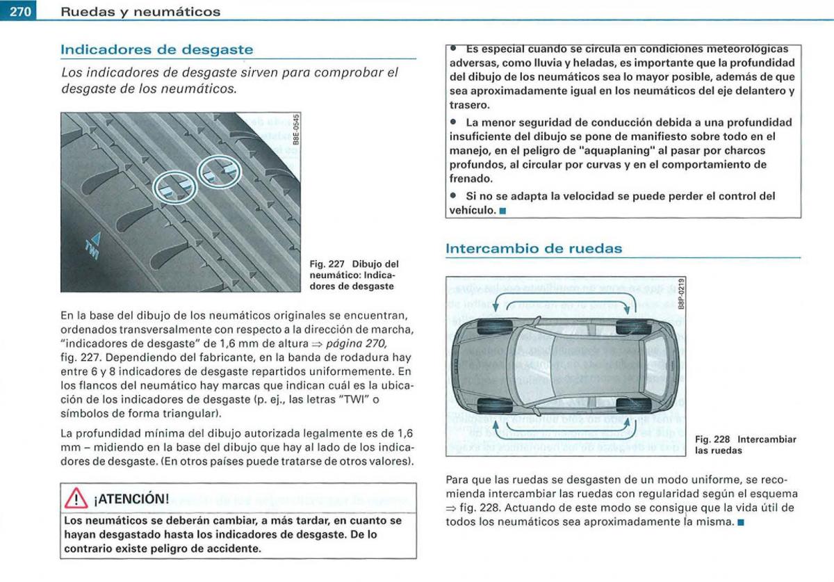 Audi A3 II 2 8P owners manual manual del propietario / page 272