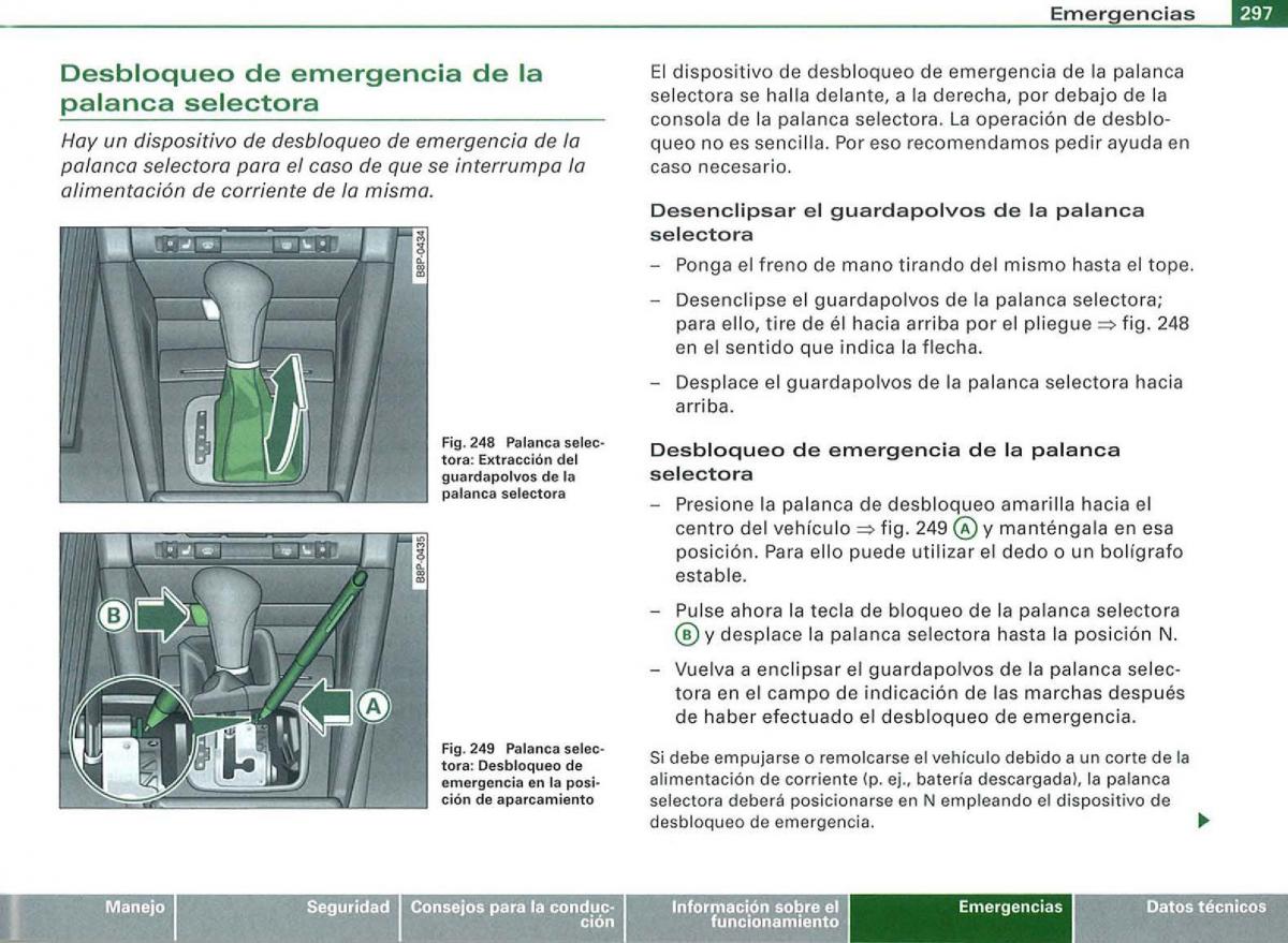 Audi A3 II 2 8P owners manual manual del propietario / page 299