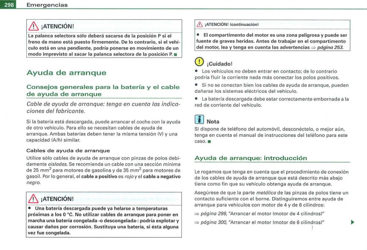 Audi A3 II 2 8P owners manual manual del propietario / page 300