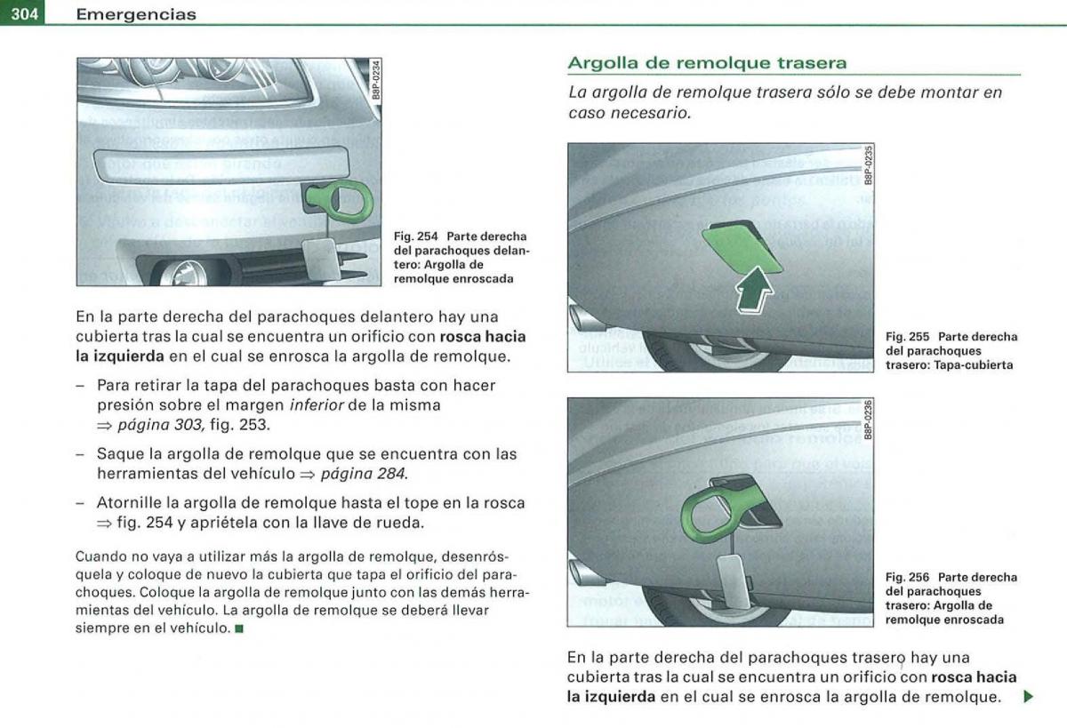 Audi A3 II 2 8P owners manual manual del propietario / page 306