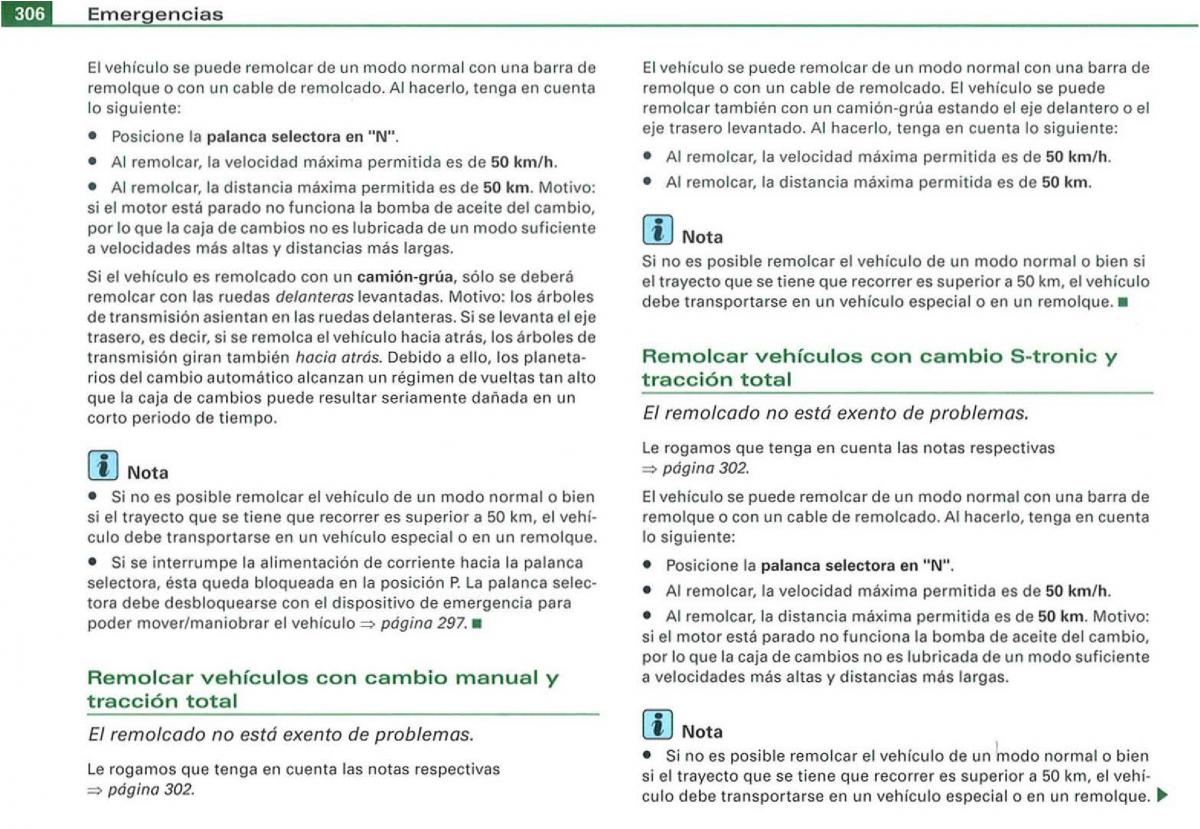 Audi A3 II 2 8P owners manual manual del propietario / page 308