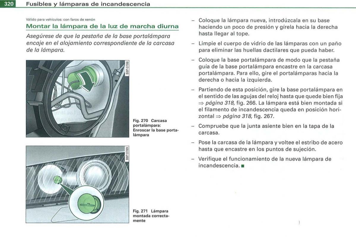 Audi A3 II 2 8P owners manual manual del propietario / page 322