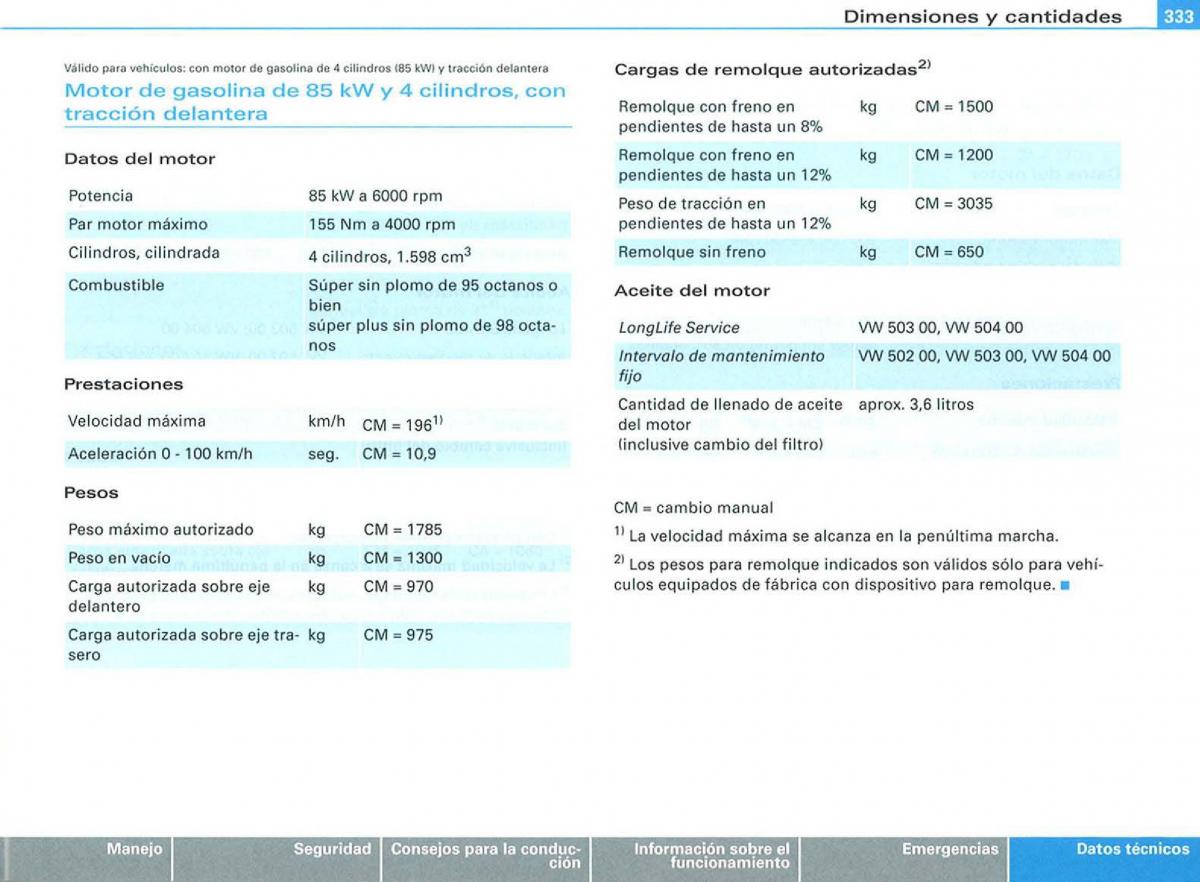 Audi A3 II 2 8P owners manual manual del propietario / page 335