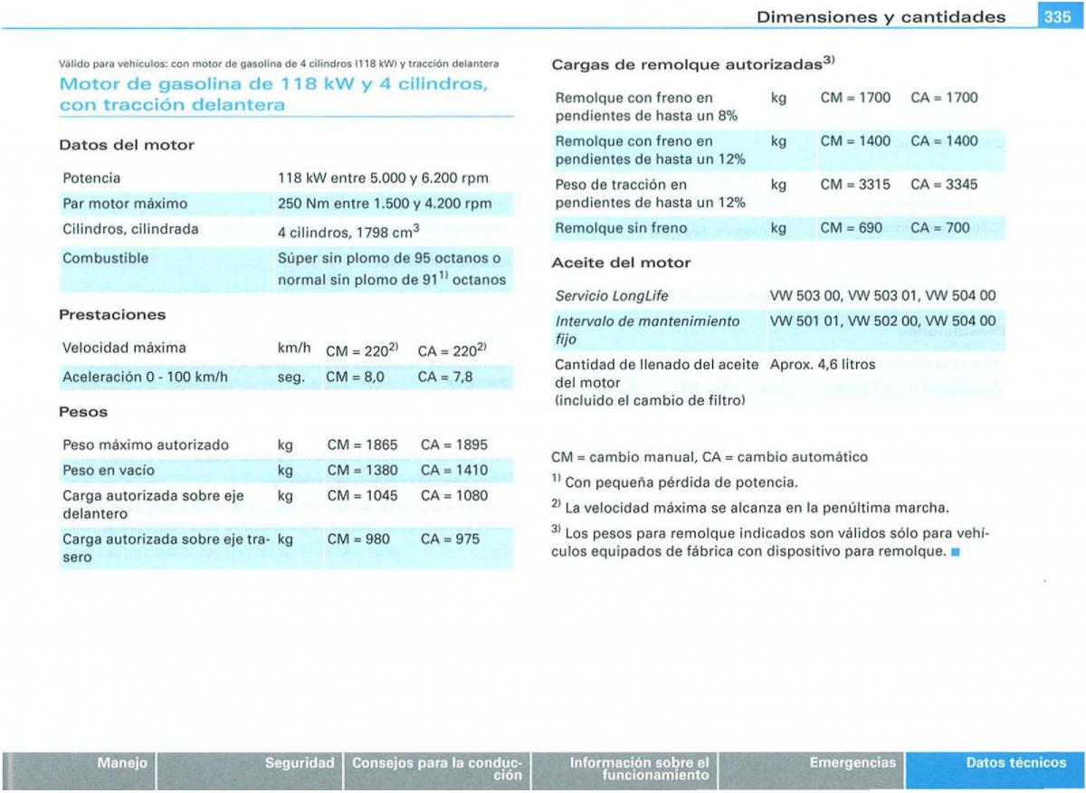 Audi A3 II 2 8P owners manual manual del propietario / page 337