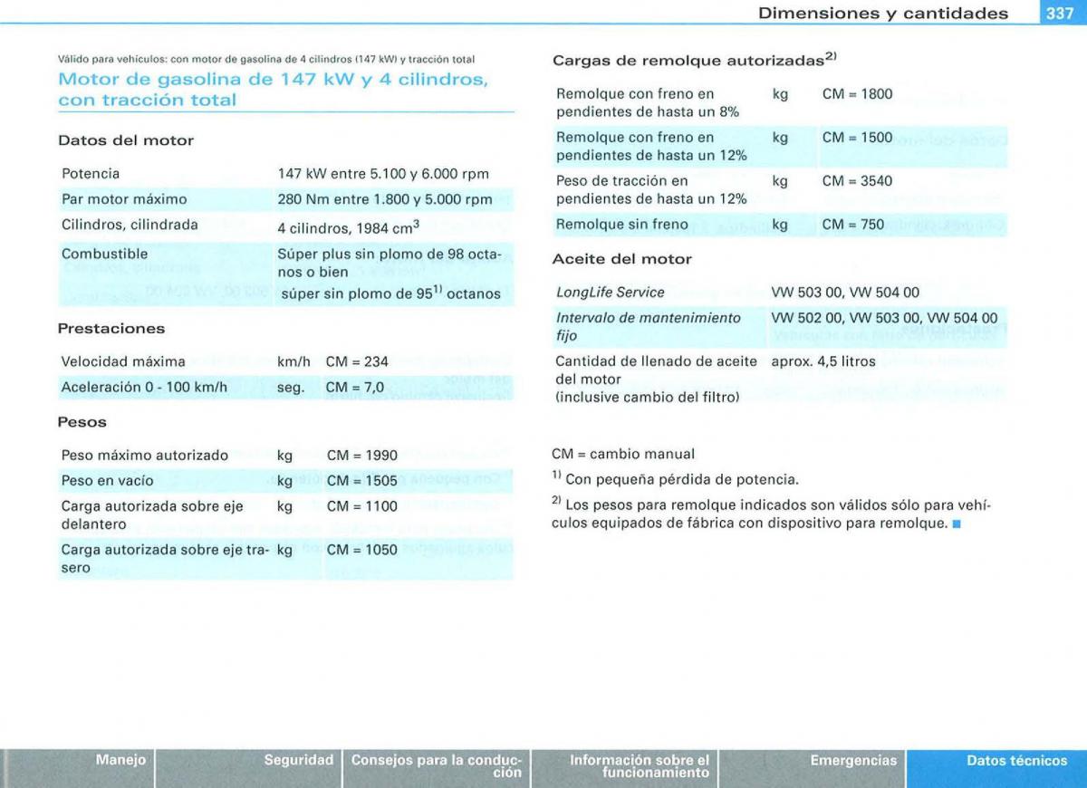 Audi A3 II 2 8P owners manual manual del propietario / page 339