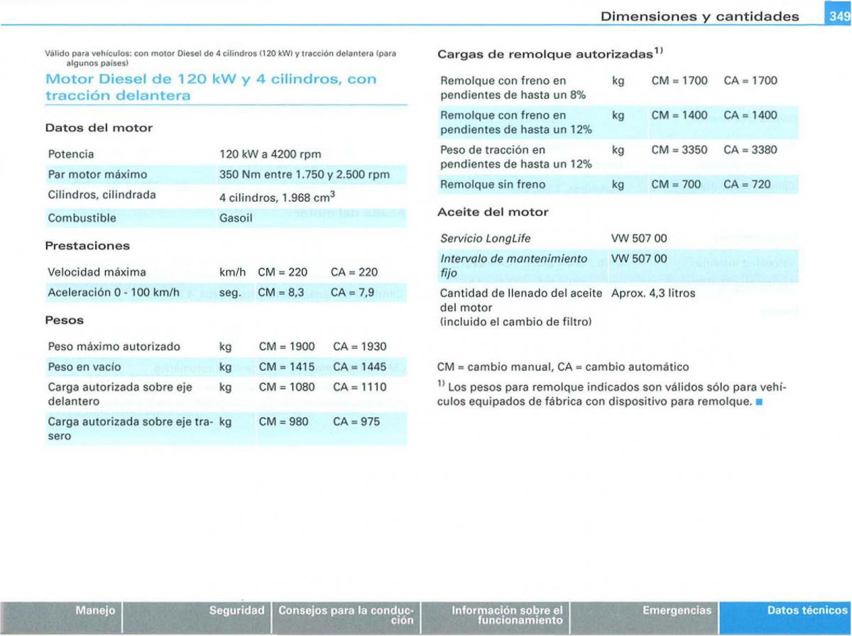 Audi A3 II 2 8P owners manual manual del propietario / page 351